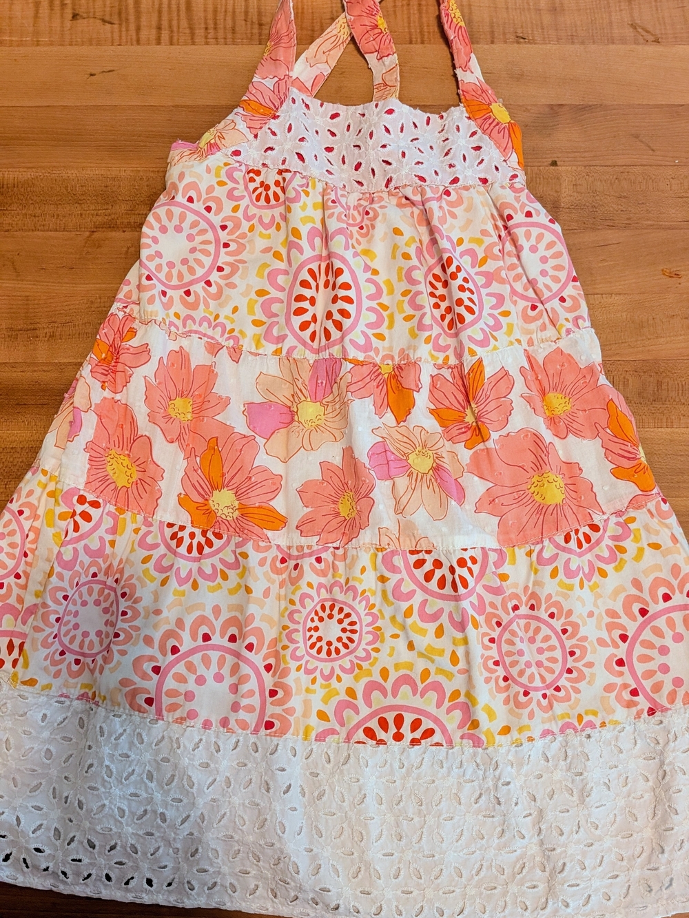 Girls' Summer Dress - Penelope Mack Size 5 - Floral & Eyelet Details